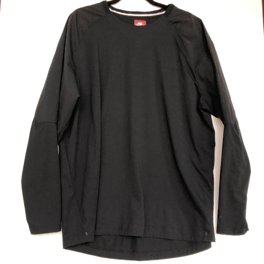 Nike Men's Pullover Long Sleeve Running Top, Black / Reflective on back size XXL